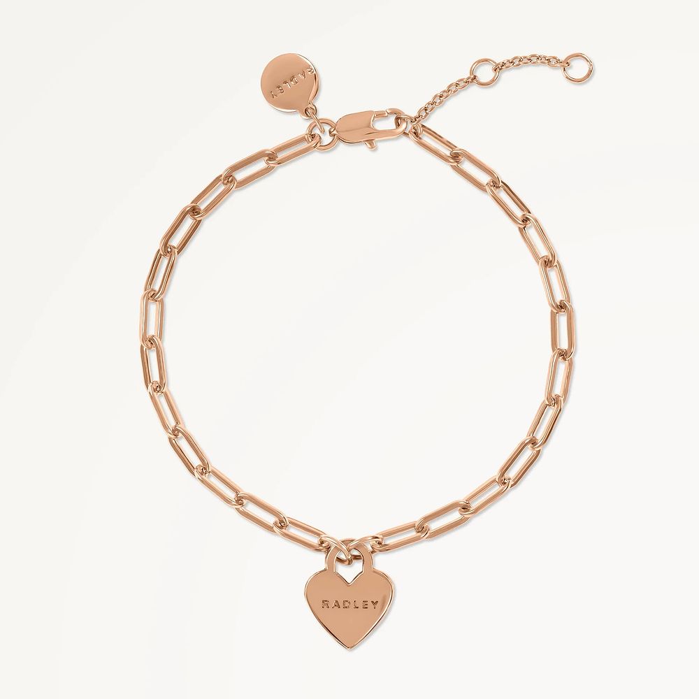 Lot 1260: Radley S/18ct GP Heart Charm Bracelet