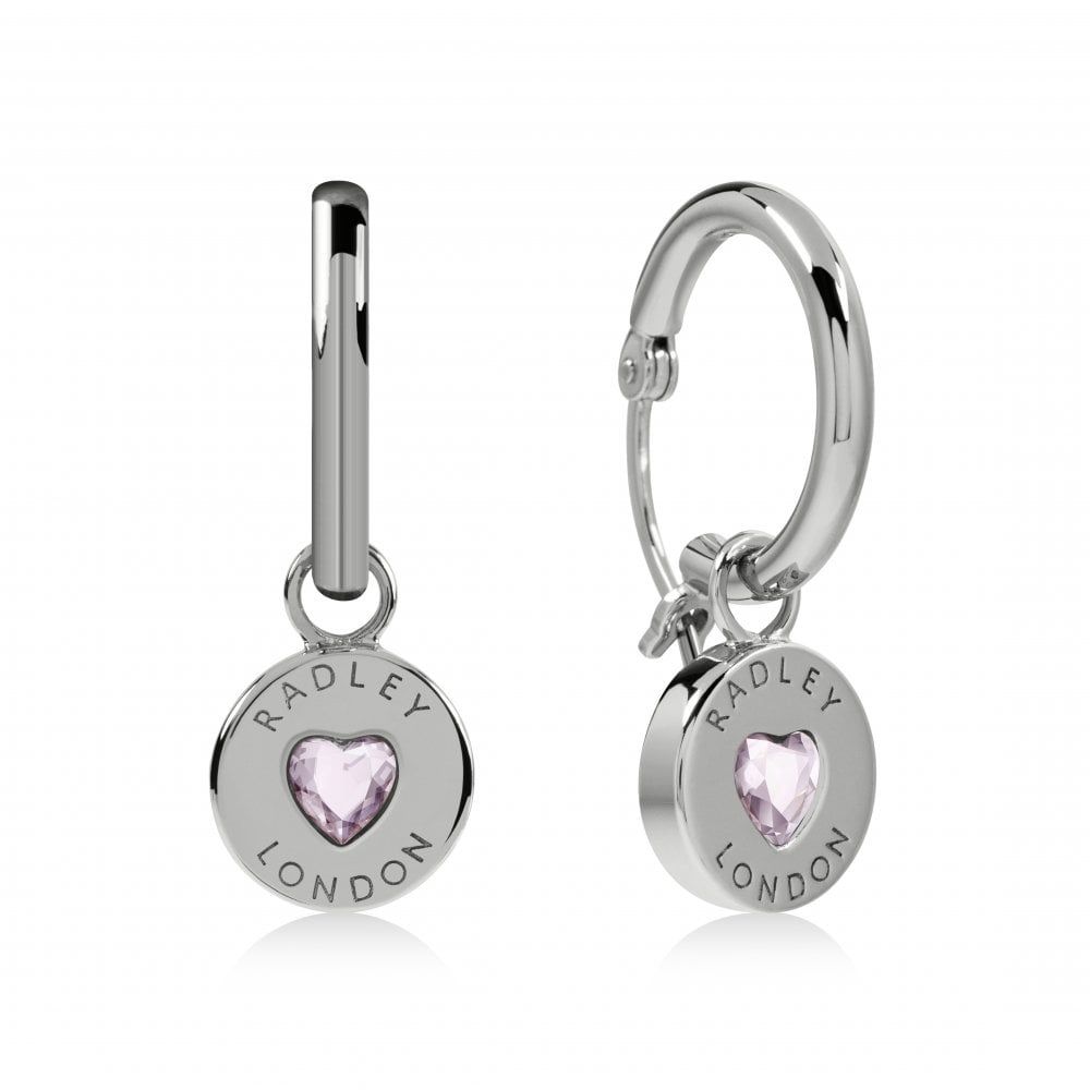 Lot 1274: Radley Silver Plated Stone Set Huggie Hoops & Heart Stud Twin pack