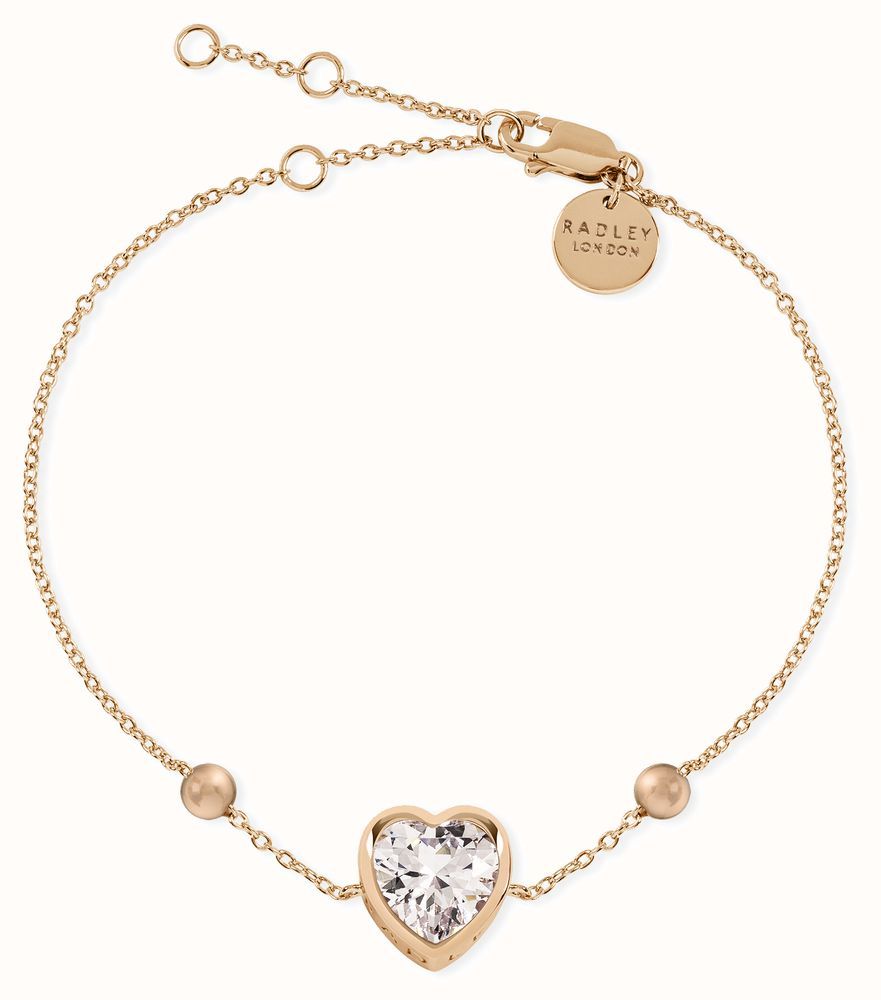 Lot 1276: Radley 18ct Rose Gold Heart Link Bracelet
