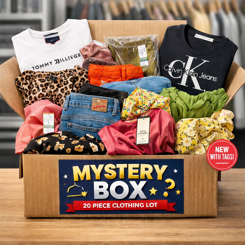 Lot 378: 20 Piece Clearance Clothing Mystery Box – Mixed Brands – New Stock – Luton Reseller Bundle