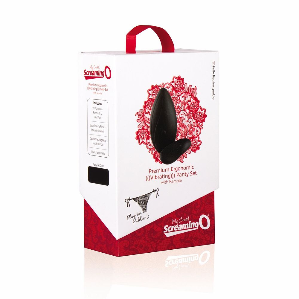Lot 432: Screaming O Premium Ergonomic Remote Panty Set - Black