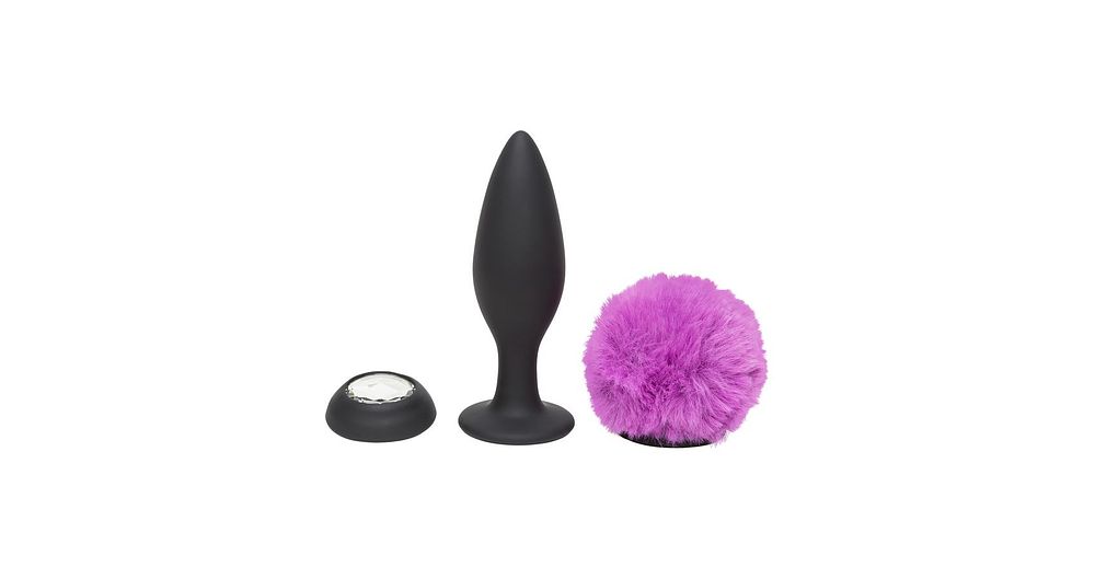 Lot 517: Happy Rabbit Rechargeable Vibrating Butt Plug Large - Black/Purple