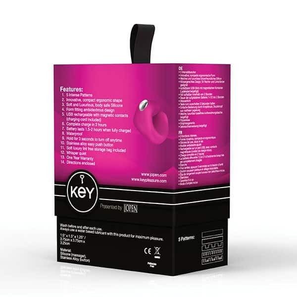 Lot 518: Key by Jopen Pyxis Finger Massager - Raspberry Pink