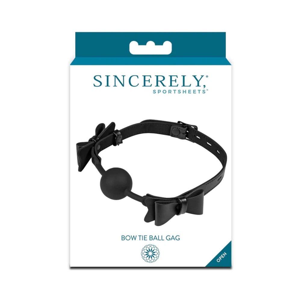 Lot 590: Sportsheets Sincerely Bow Tie Faux Leather Silicone Ball Gag