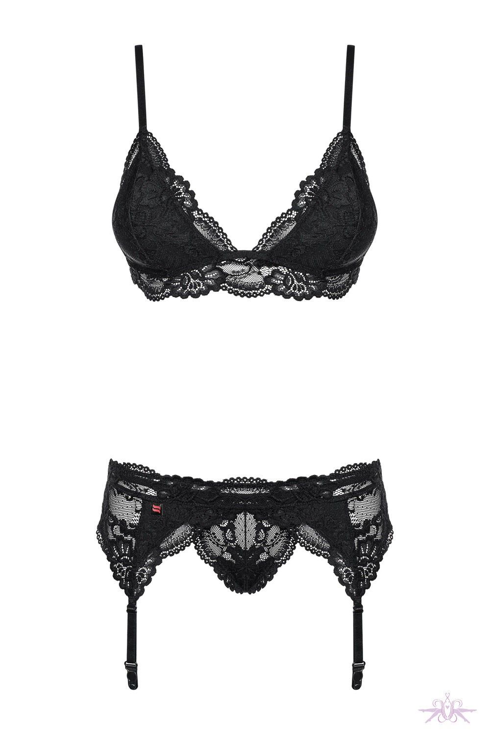 Lot 626: Obsessive - 854-SET-1 set 2-pcs S/M - Black