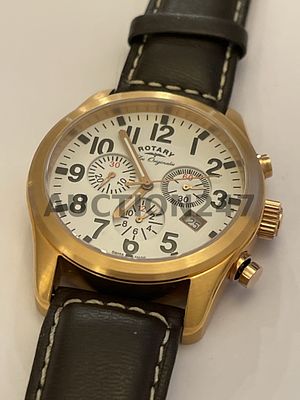 ROTARY LES ORIGINALES CHRONOGRAPH – GOLD TONE – SWISS MADE – LEATHER STRAP Description This lot. 
