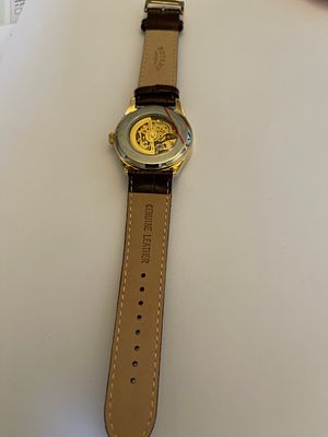 Rotary Greenwich Skeleton Automatic Watch – Gold Tone – 21 Jewel – Exhibition Back 
Description 