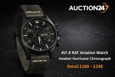AVI-8 Hawker Hurricane Chronograph Aviation Watch RAF Military Style Quartz 
Description
This 