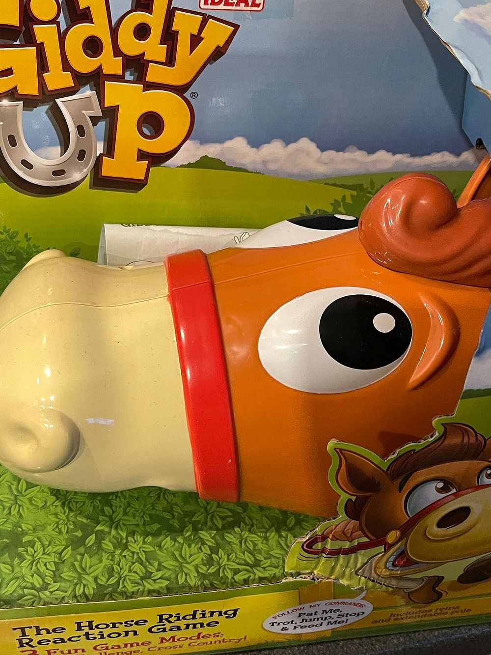 Lot 219: You are bidding on an IDEAL Giddy Up electronic ride-on horse game.