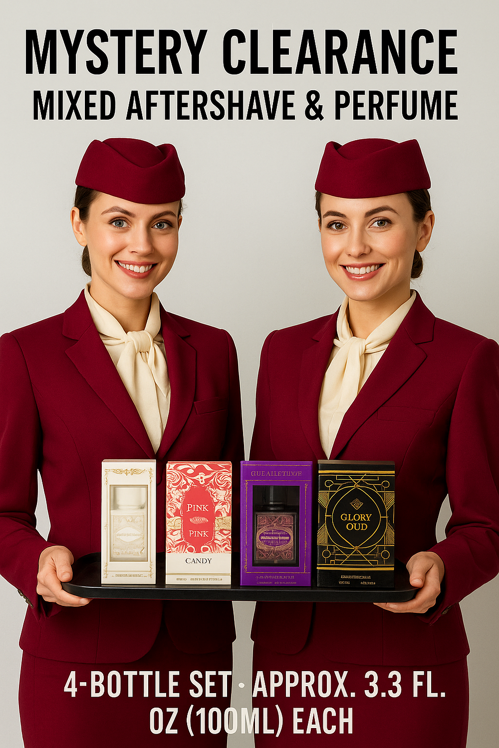 Lot 244: MYSTERY CLEARANCE PREMIUM 4-BOTTLE AFTERSHAVE & PERFUME SET (100ML EACH)
