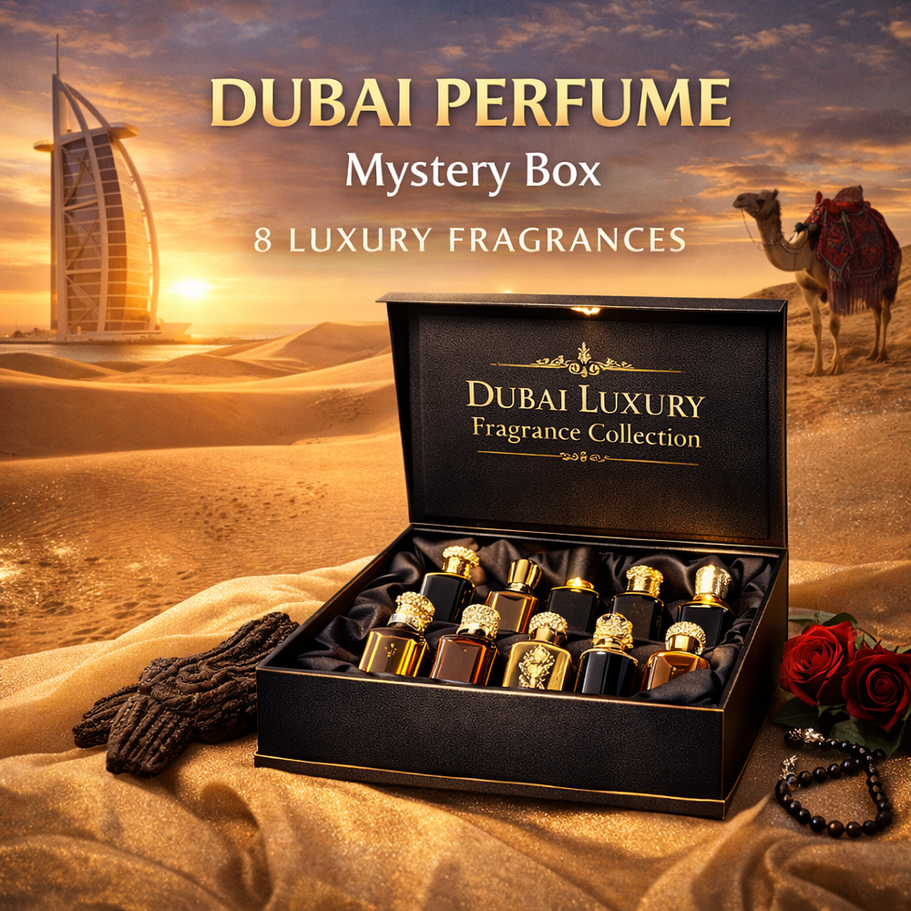 Lot 253: Dubai Perfume Mystery Box 8 Luxury Fragrances