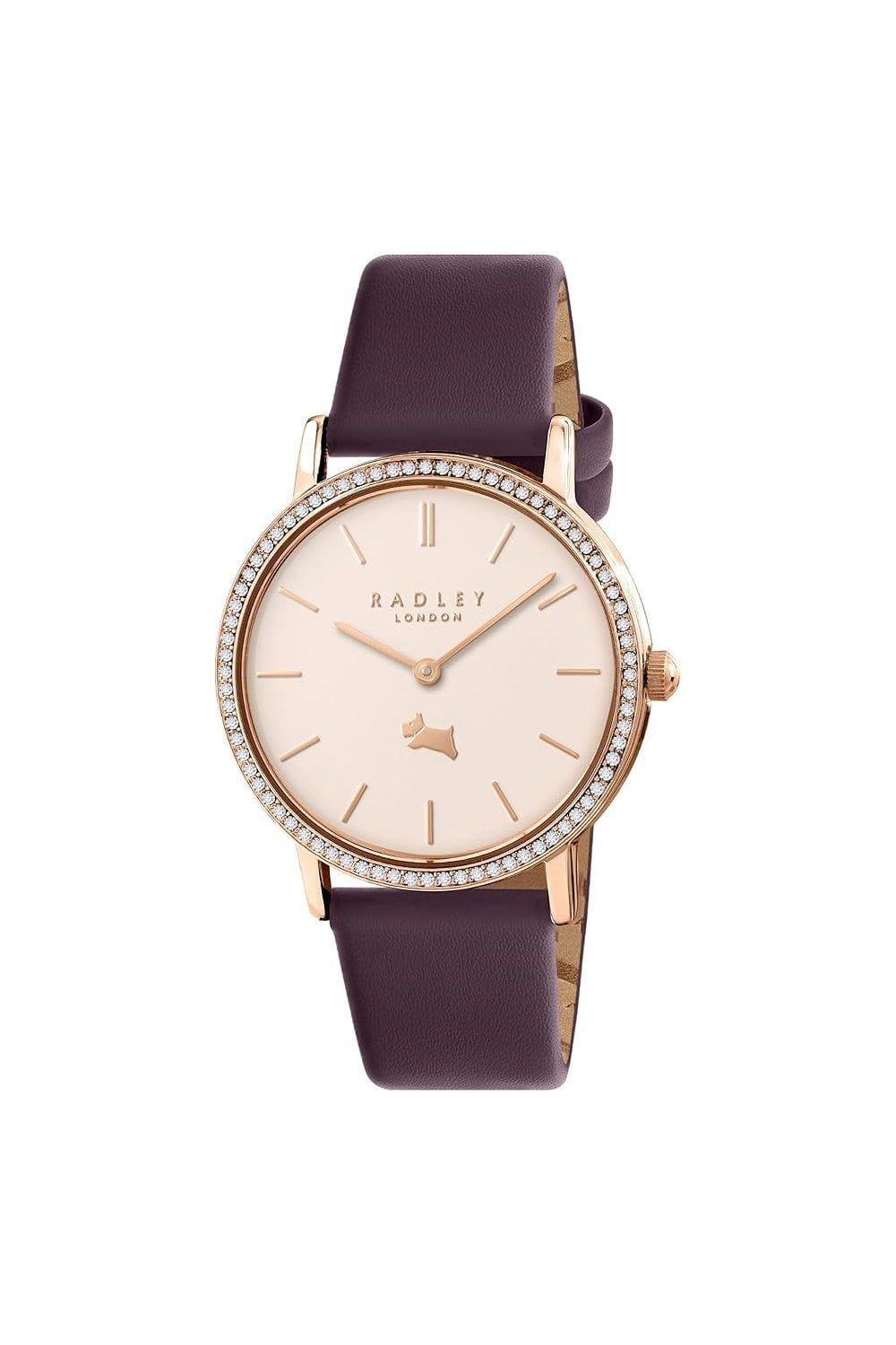 Lot 304: Radley GP 26mm Stone set Case with Purple Leather Strap