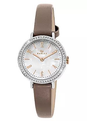 Lot 358: RADLEY SP 26mm STONESET COFFEE LEATHER STRAP