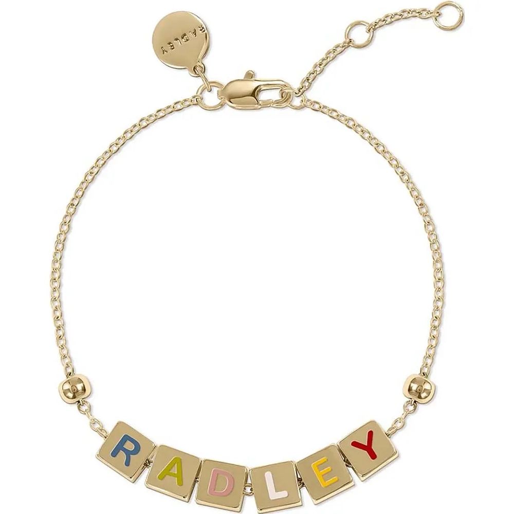 Lot 443: Radley 18ct GP Multi Colour Enamel 5 Cube Bracelet