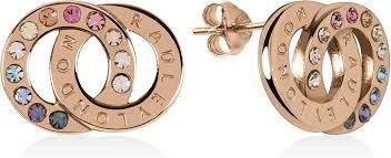 Lot 449: Radley 18ct RGP Pink Enamel Round Earrings