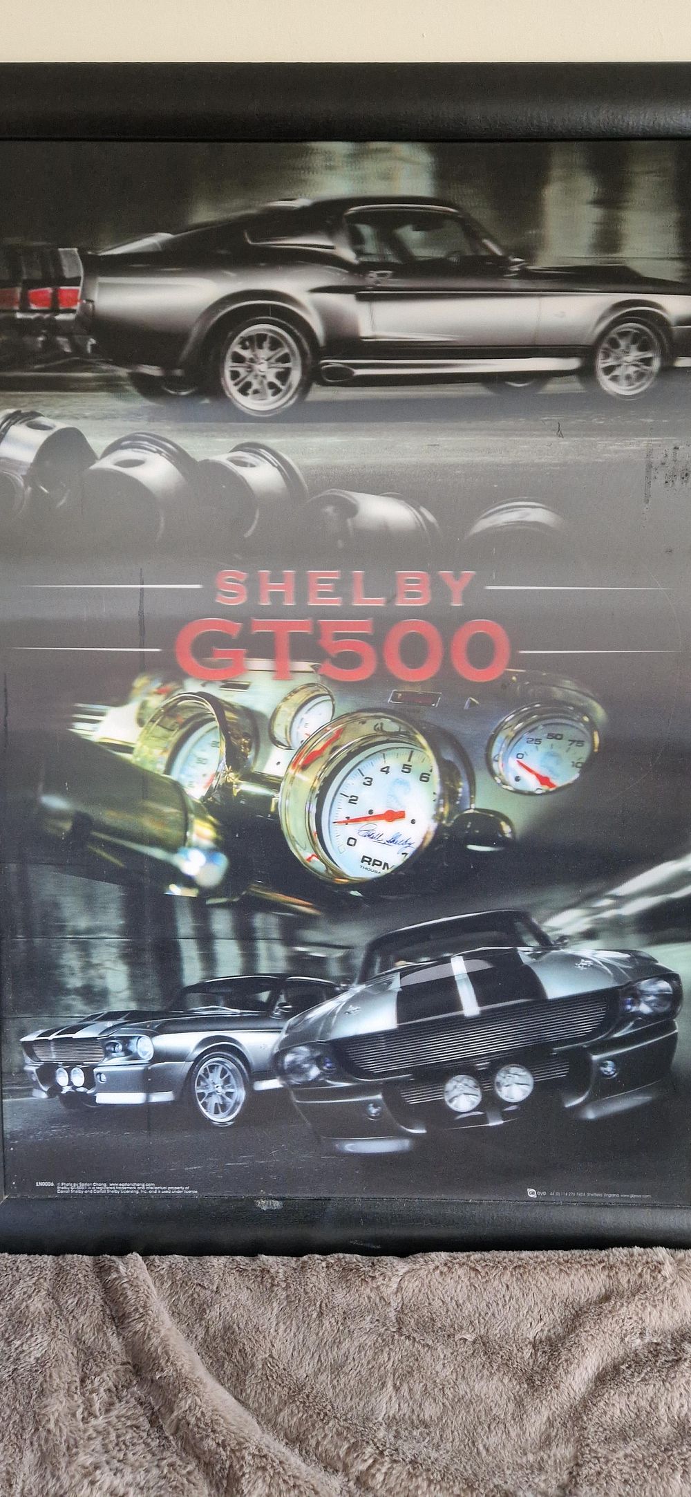 Lot 1086: framed poster featuring the Ford Mustang Shelby GT500