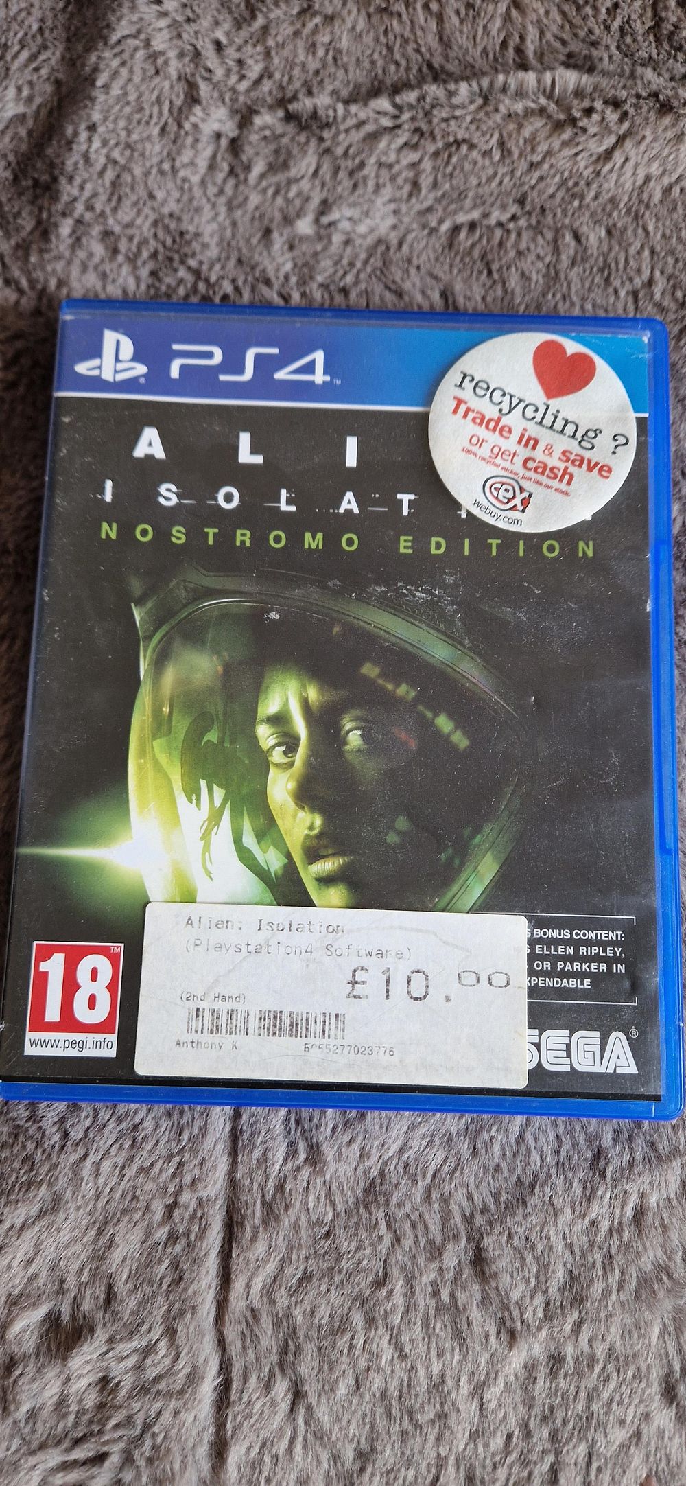 Lot 1104: Alien: Isolation - Nostromo Edition video game for the PlayStation 4 console.