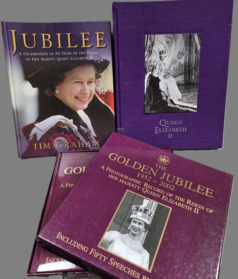 Lot 1275: Notable authors on Royalty -A collection of royal books celebrating the Golden Jubilee of Elizabeth