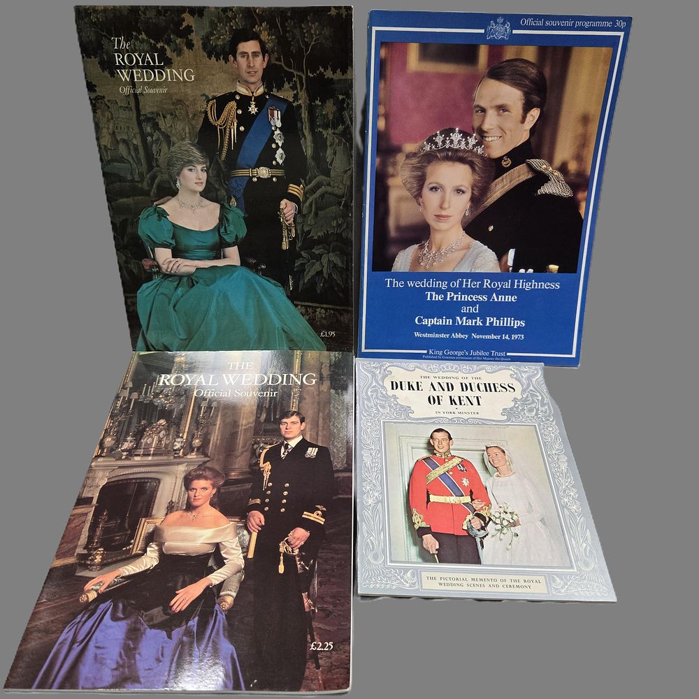 Lot 1284: Royal Weddings of siblings - Four official wedding souvenir programmes