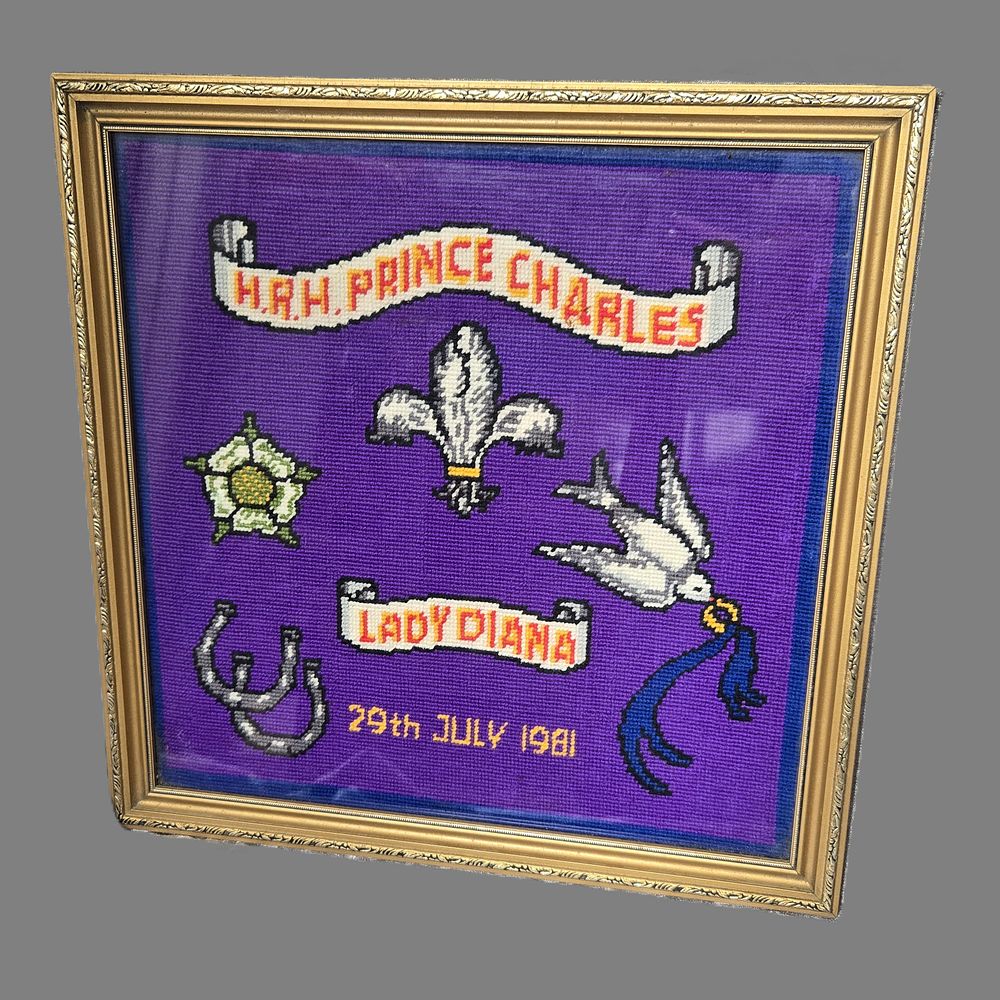 Lot 1303: Tapestry celebrating wedding of Prince Charles & Lady Diana Spencer