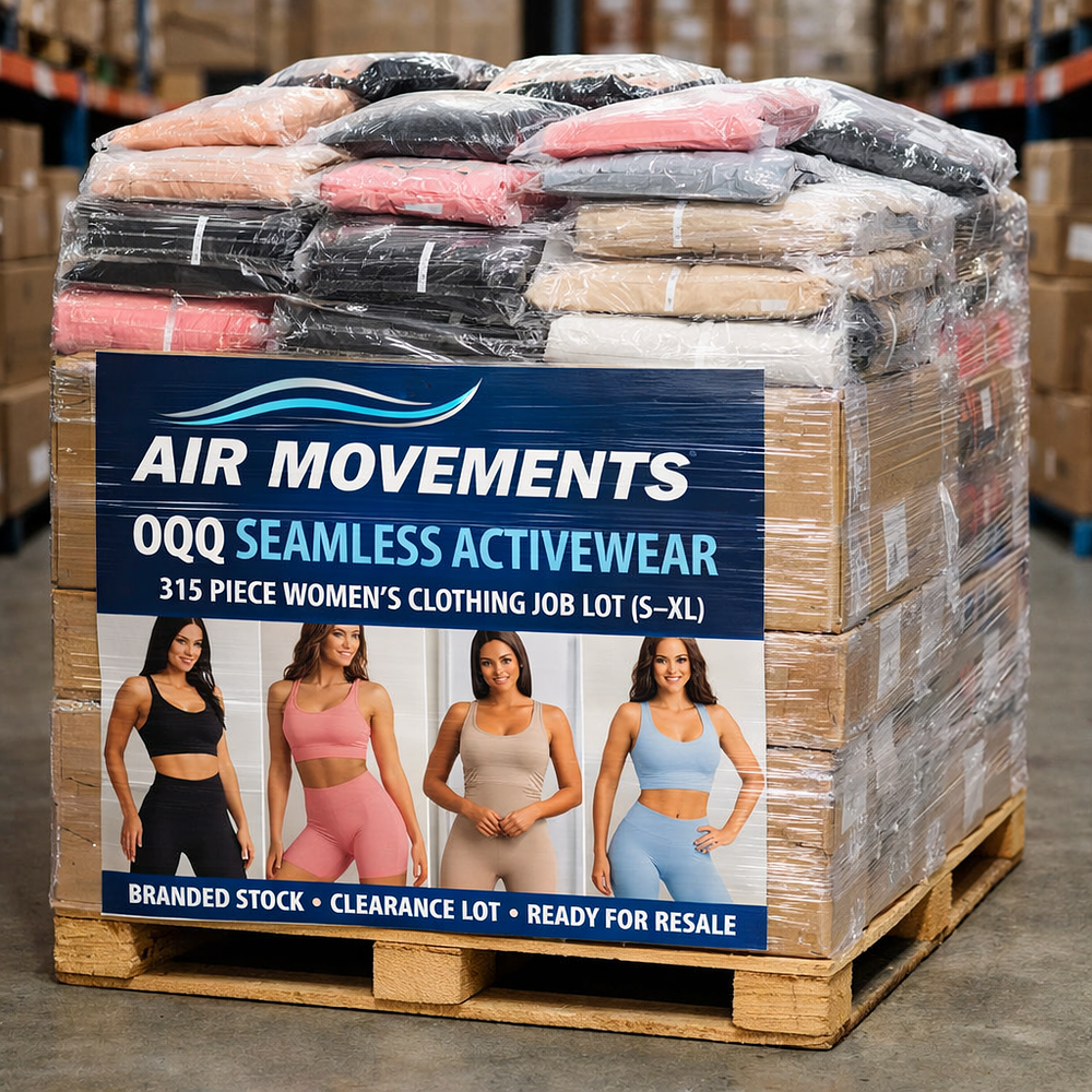 Lot 45: Air Movements OQQ Seamless Activewear Pallet 315pc Womens Clothing Job Lot (Sm to XL)