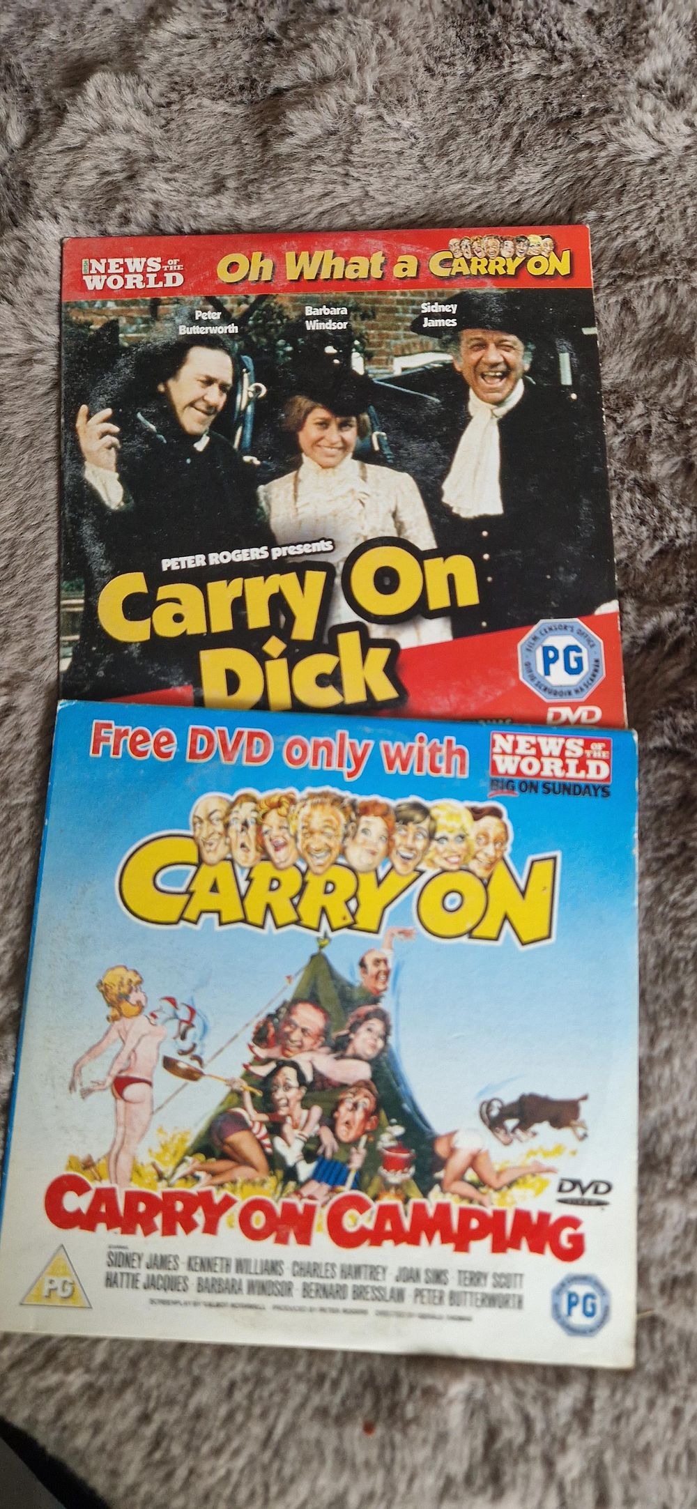 Lot 56: Carry On, specifically released as free giveaways with the News of the World newspaper.X2 DVD's
