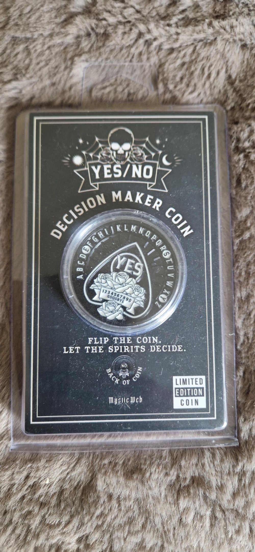 Lot 60: Yes/No Decision Maker Coin designed by Merchoid, often referred to as the "Ask The Spirits" coin
