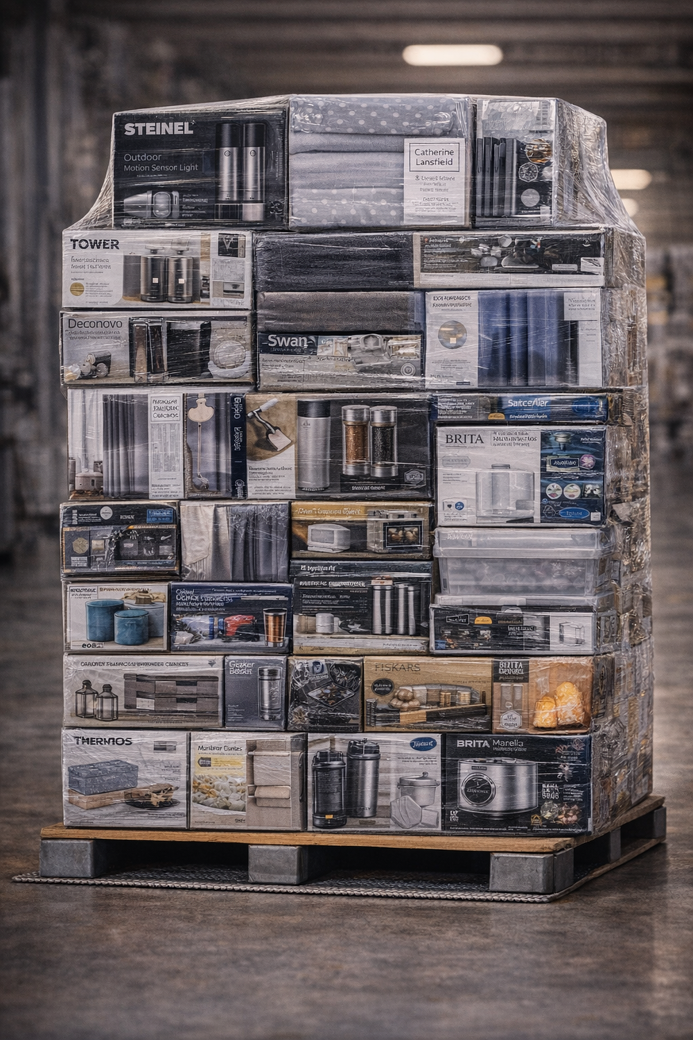 Lot 77: 161 A2Z Home Returns Pallet - Kitchenware, Lighting, Bedding & Household Goods