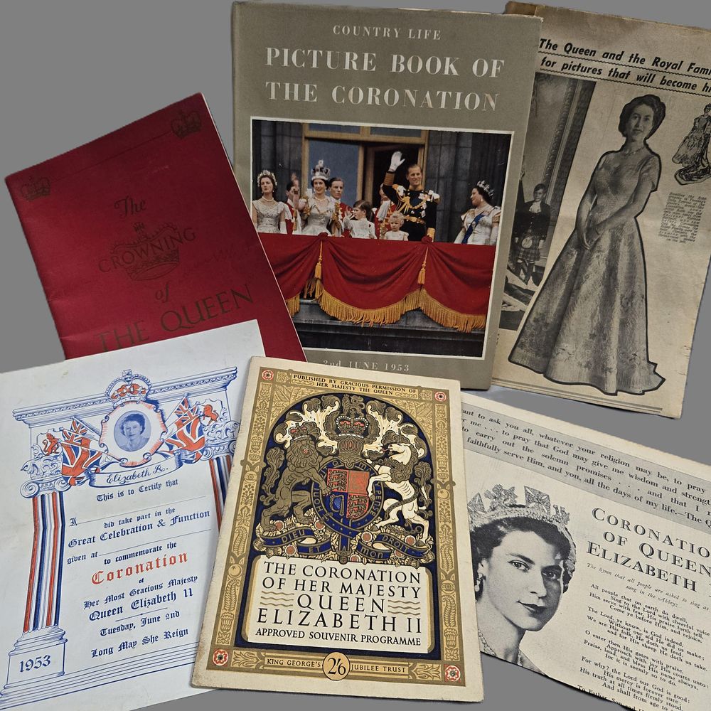Lot 100: The Coronation of Queen Elizabeth II- wedding day souvenirs