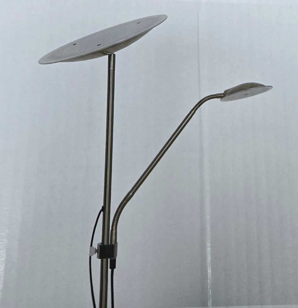 Lot 119: GoodHome Picrite Integrated LED Floor Lamp Uplighter with Reading Arm Modern Lighting