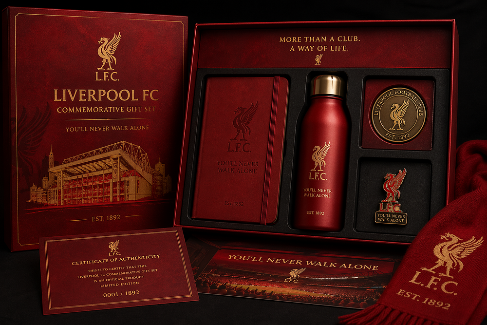 Lot 120: Liverpool FC commemorative gift set.