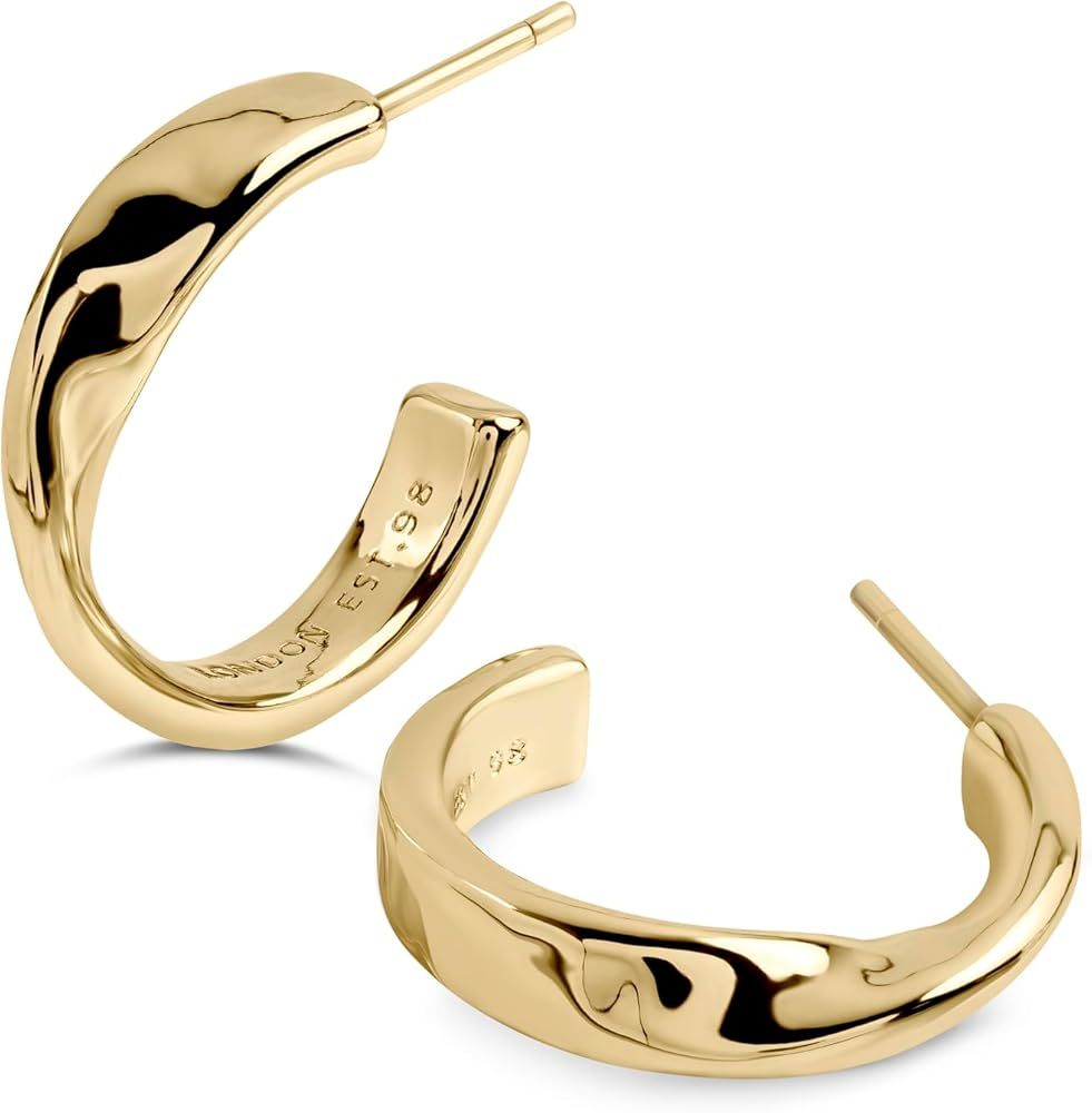 Lot 222: Radley 18ct GP Hammer Hoop Earrings