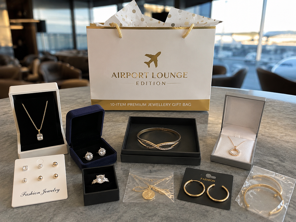 Lot 236: 10-Item Premium Jewellery Gift Bag Airport Lounge Edition