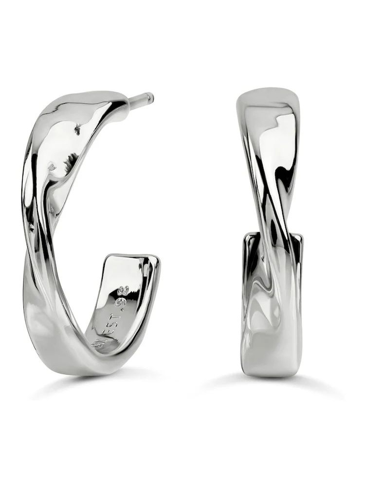 Lot 242: Radley Silver Plated Hammer Hoop Earrings