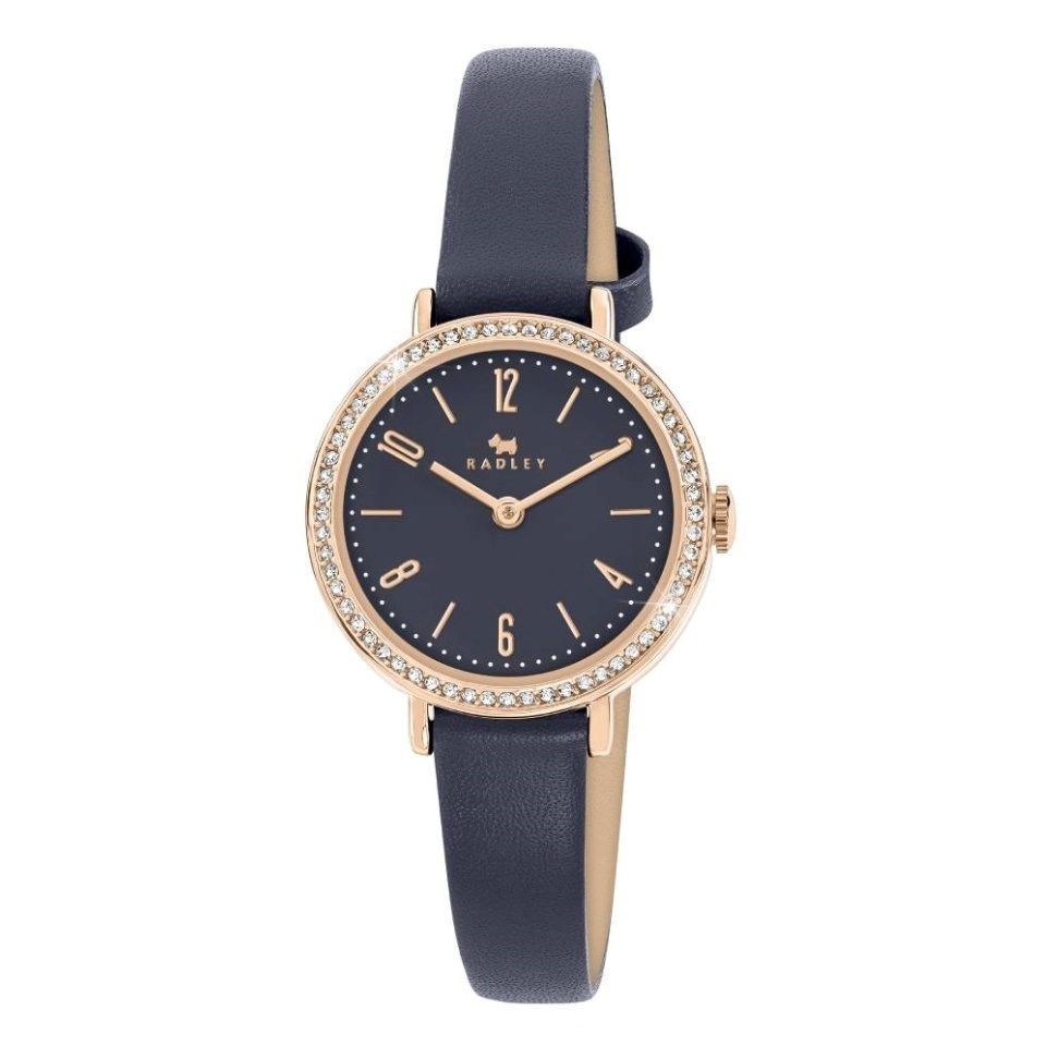 Lot 340: Radley RGP 26mm Stone set Case with Ink Leather Strap