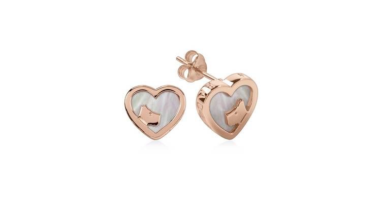 Lot 346: Radley 18ct RGP Sterling Silver MOP Heart Earrings