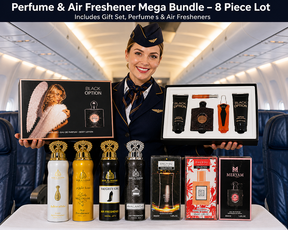 Lot 347: Black Option Luxury Fragrance Gift Set - Eau de Parfum, Shower Gel, Body Lotion & Accessories