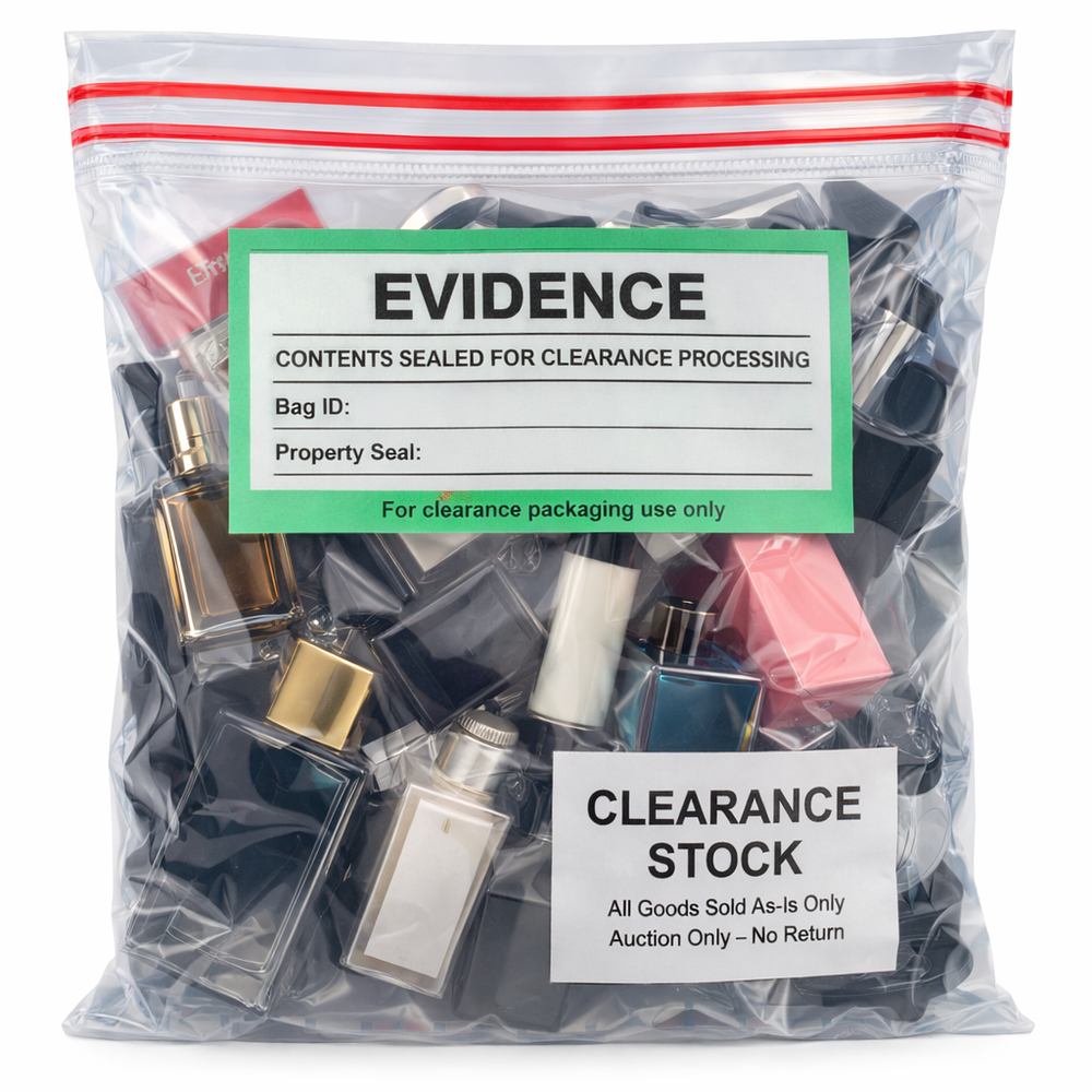 Lot 391: Evidence-Style Mystery Bag Luxury Fragrance, Cosmetics & Watches £1 Start
