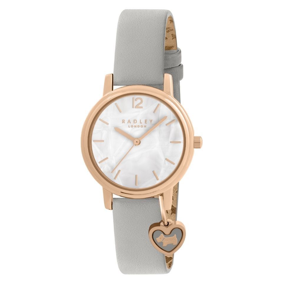 Lot 444: Radley Branded Ladies Dove Grey Leather Strap Watch RY2930A