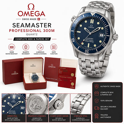 Omega Seamaster Professional 300M Quartz - Complete Box & Papers Set. Description 
Premium Omega 