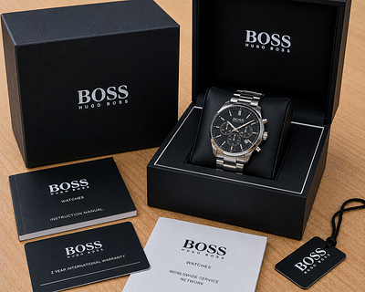 Hugo Boss Chronograph Watch Full Set Boxed With Warranty & Papers. Description 
Premium Hugo 