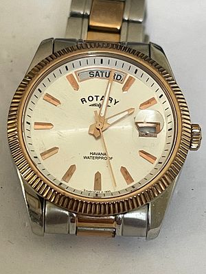 Rotary Havana Day-Date Two-Tone Quartz Wristwatch. A Rotary Havana Day-Date wristwatch featuring 