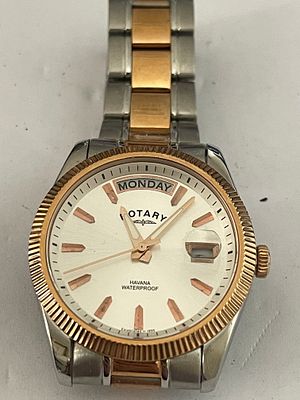 Rotary Havana Two-Tone Day-Date Quartz Wristwatch. A men's Rotary Havana wristwatch featuring a 