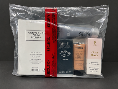 * Air Movements Security-Sealed Premium Beauty Bag – 5 Mixed Branded Items. Air Movements 