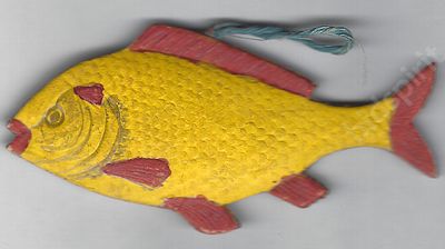 Рыбка. Новогодняя елочная игрушка из папье-маше. Размер - 
. Производство украшений из 