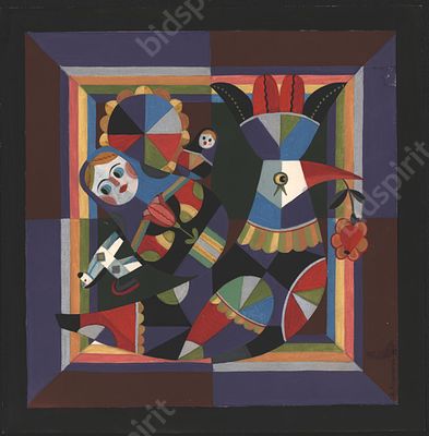 Левицкий А.Р. Без названия. Бумага, гуашь. 1999 г. Размер - 24,9х25 см. . Левицкий Александр 