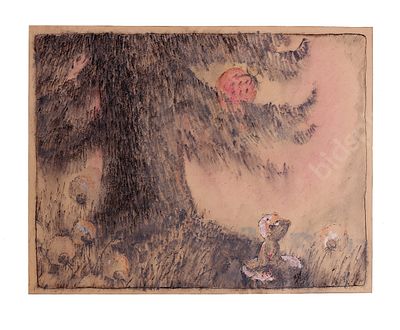 Пиунова В.В. Предварительный эскиз к мультфильму &laquo;Тихая история&raquo;. Бумага, карандаши. 2002 г. 