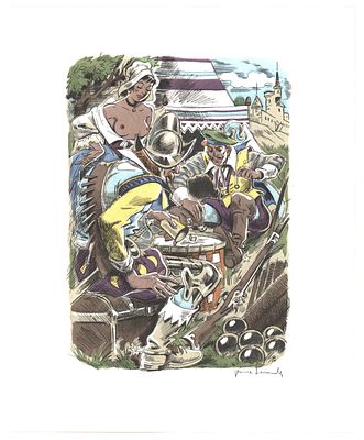 Игра в кости. Эротическая литография П. Леконт. Из книги Брантома &laquo;Жизнь галантных дам&raquo;. 