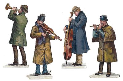 Реклама. Квартет. Вырубной вкладыш 4 шт. для кондитерских изделий. 1900-е гг. Размер -