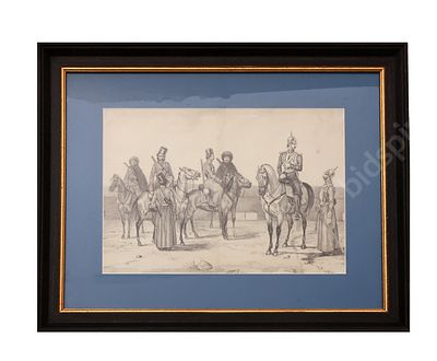 Гвардейские кирасиры. Лейб-казаки и казаки лейб-гвардии черноморской сотни. Худ. Z. L. (?). 